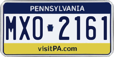PA license plate MXO2161