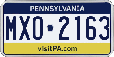 PA license plate MXO2163