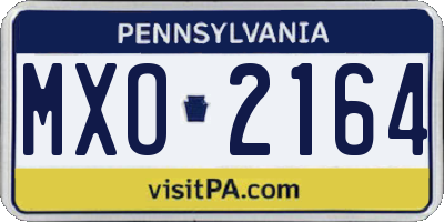 PA license plate MXO2164