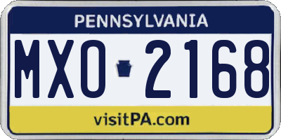PA license plate MXO2168