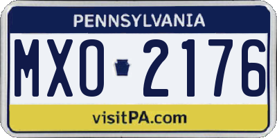 PA license plate MXO2176