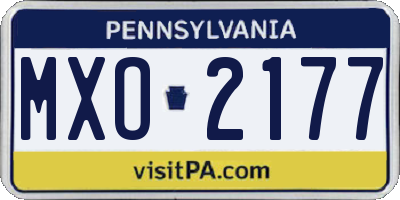 PA license plate MXO2177