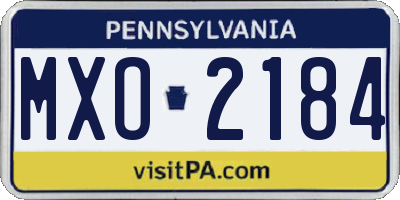 PA license plate MXO2184