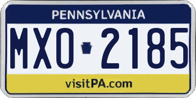 PA license plate MXO2185