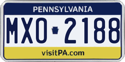 PA license plate MXO2188
