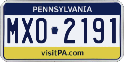 PA license plate MXO2191