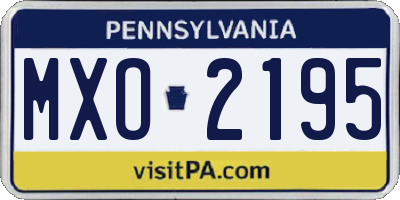 PA license plate MXO2195