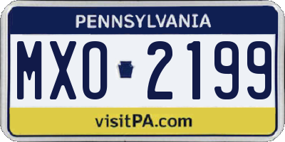 PA license plate MXO2199