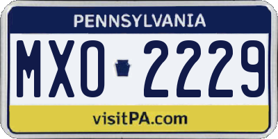 PA license plate MXO2229