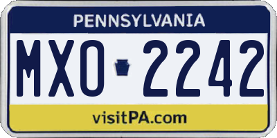 PA license plate MXO2242