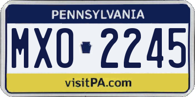 PA license plate MXO2245