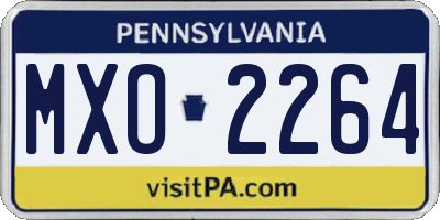 PA license plate MXO2264