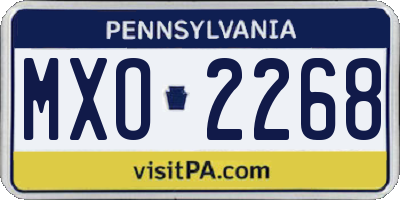 PA license plate MXO2268