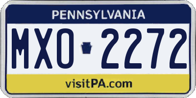 PA license plate MXO2272