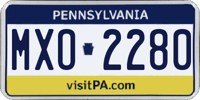 PA license plate MXO2280