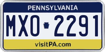 PA license plate MXO2291