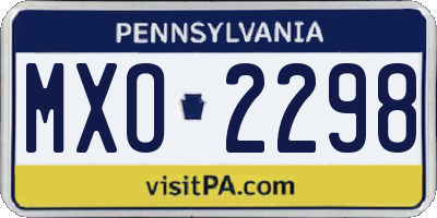 PA license plate MXO2298