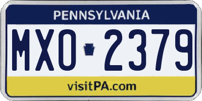 PA license plate MXO2379