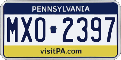 PA license plate MXO2397