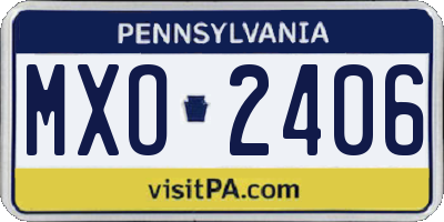 PA license plate MXO2406
