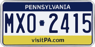 PA license plate MXO2415