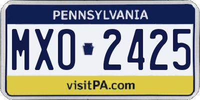 PA license plate MXO2425