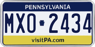 PA license plate MXO2434