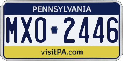 PA license plate MXO2446