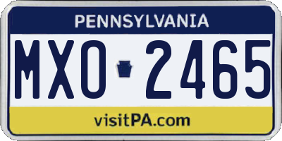 PA license plate MXO2465