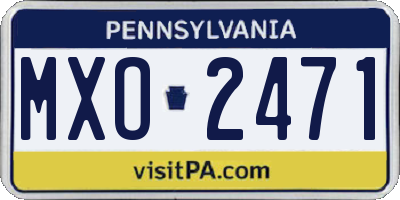 PA license plate MXO2471