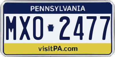 PA license plate MXO2477