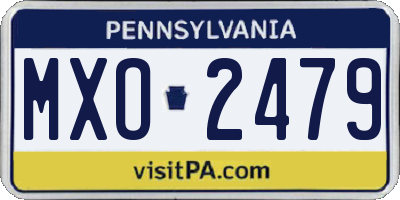 PA license plate MXO2479
