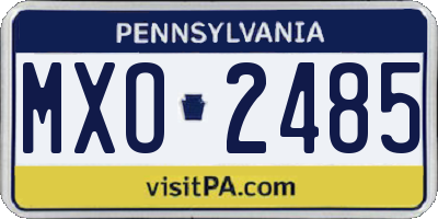 PA license plate MXO2485