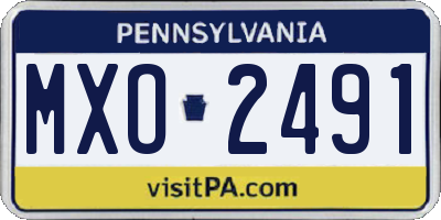 PA license plate MXO2491