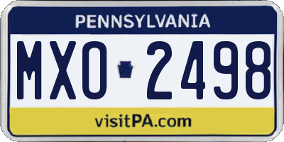 PA license plate MXO2498