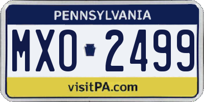 PA license plate MXO2499