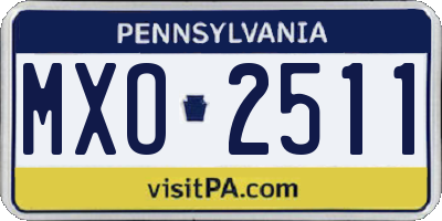 PA license plate MXO2511