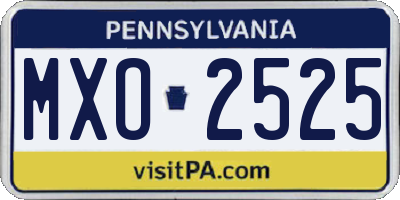 PA license plate MXO2525