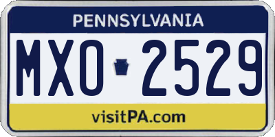 PA license plate MXO2529