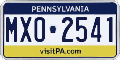 PA license plate MXO2541