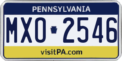 PA license plate MXO2546