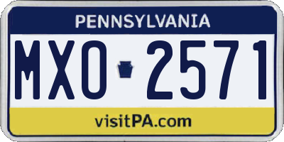 PA license plate MXO2571
