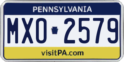 PA license plate MXO2579