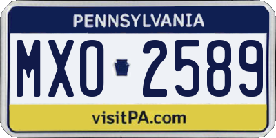 PA license plate MXO2589