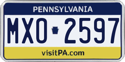PA license plate MXO2597