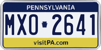 PA license plate MXO2641