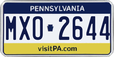 PA license plate MXO2644