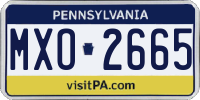 PA license plate MXO2665