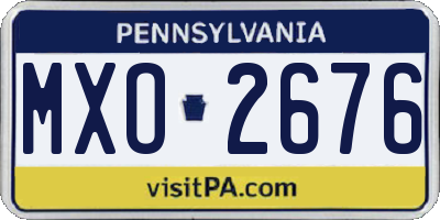 PA license plate MXO2676