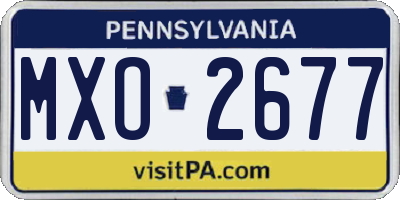 PA license plate MXO2677